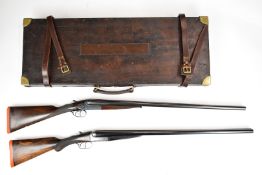 A pair of J & W Tolley Altro 12 bore side by side ejector pigeon or wildfowling shotguns, each