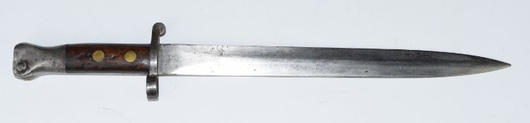 British 1888 pattern Mark 1 second type bayonet with good stamps to ricasso and 30cm double edged