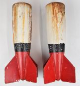 Pair of novelty garden planters formed as bombs