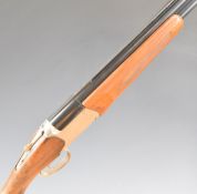 Baikal MP-27EM-1C 12 bore over and under ejector shotgun with chequered semi-pistol grip and forend,