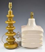 Two retro ceramic table lamps, tallest 43cm