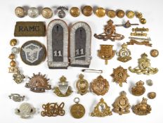 A small collection of badges including Australian Commonwealth military forces, Northumberland