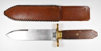 John Nowill & Son Ltd hunting knife with wooden grips, 20.5cm blade and sheath. PLEASE NOTE ALL