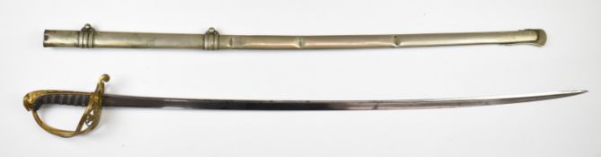 British 1822 pattern picquet weight officer's sword retailed by Hamburger & Co London with 81cm