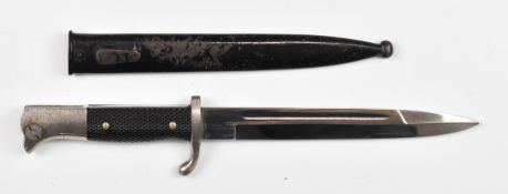 German WW2 Nazi KS98 bayonet with 19.5cm blade stamped Robert Klass Solingen, with scabbard.