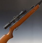 Gamo CF-30 .22 under-lever air rifle with chequered semi-pistol grip, raised cheek-piece, adjustable