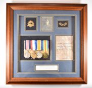 British Army WW1 Bedfordshire Regiment Military Medal award group of four medals comprising Military