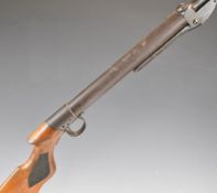 BSA Improved Model D .177 under-lever air rifle with named and chequered semi-pistol grip and