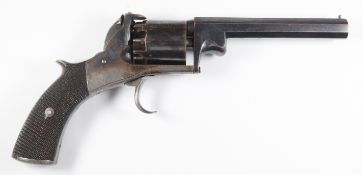Alex Henry of Edinburgh 70 bore 5-shot self-cocking semi-hammerless revolver with chequered grips