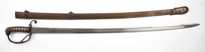British 1821 pattern Light Cavalry / Royal Artillery sword, earlier version with stepped pommel