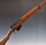 Deactivated Savage Lee-Enfield No.4 Mk.I Long Branch .303 sniper rifle with adjustable sights,