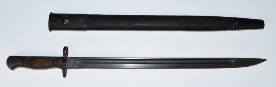 British 1907 pattern sword bayonet by Chapman Ltd, with some good stamps to ricasso, 43cm fullered