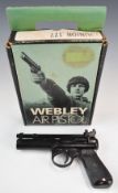 Webley Junior Mk. II .177 air pistol with named and chequered grips and adjustable sights, serial