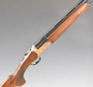 Bettinsoli Diamond 12 bore over and under ejector shotgun with gold inlaid birds to the lock and
