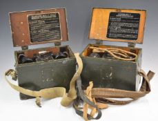 Two WW2 British field telephone sets 'F' Mk 1, with boxes