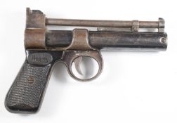 Webley Junior .177 air pistol with named and chequered grips and adjustable sights, serial number