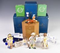 Royal Worcester figures from the Days of the Week Series, bronze flower figure, Beswick fox and