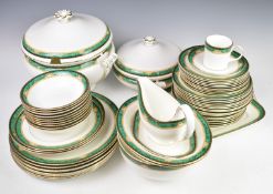 Wedgwood dinner ware decorated in the Lambourn pattern, including a large tureen, approximately