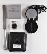WW2 German Third Reich Nazi Kriegsmarine cutlery knife, lighter and a Freiberger compass faintly