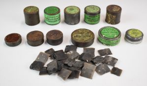 A collection of gun and shooting accessories comprising 11 tins of F Joyce & Co, Eley and similar