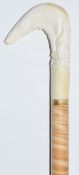 Shawn Gillis / Gillis Canes bespoke inlaid specimen wood walking stick with carved antler handle