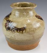 John Maltby (1936-2020) studio pottery stoneware jar with russet decoration, height 19cm