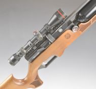 ATA Airborne .22 PCP air rifle with 12 shot magazine, textured semi-pistol grip and forend, raised