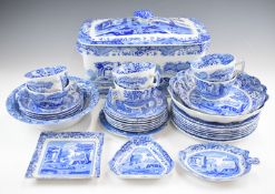 Spode dinner and tea ware decorated in the Italian pattern including a large crock, approximately