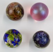 Four studio glass paperweights comprising Isle of White, Jonathan Harris, Andre Zach for Glasform