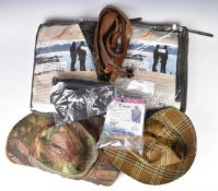 A collection of camouflage and similar shooting clothing and accessories including Kugai shooting
