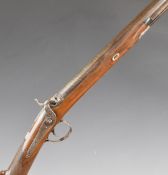 Bayley of London single barrelled muzzle loading sporting gun with named and engraved lock, engraved
