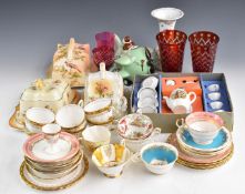 A collection of ceramics including Carltonware Lucy May novelty biplane teapot, children's tea