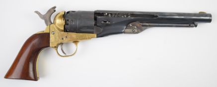 Deactivated Pietta Henry Krank .44 Colt style six-shot single-action revolver with brass frame and