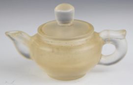 Chinese rock crystal teapot and cover, height 8.5cm