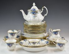 Royal Albert dinner and tea ware decorated in the Moonlight Rose pattern, approximately forty