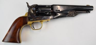 Pietta .36 Colt style six-shot single-action revolver with brass trigger guard, wooden grips and 5.5
