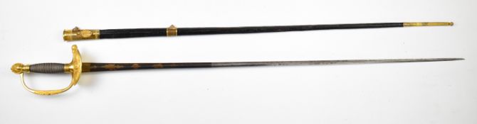 French 1816 Grenadier officer's sword with gilt guard, pommel and knucklebrow and Manuf Royale Du