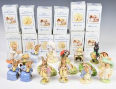 Royal Albert seventeen Beatrix Potter figures including Benjamin Bunny, Gentleman Mouse Made A