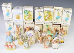 Sixteen Beswick and Royal Albert Beatrix Potter figures including Tailor of Gloucester, Aunt