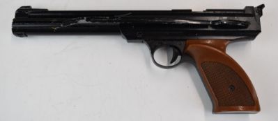 Daisy Power Line Model 717 .177 target air pistol with shaped and chequered grips and adjustable
