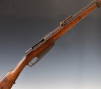Mauser 7.92 bolt-action rifle with adjustable pop-up ladder sights, sling mounts, top plate