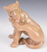 Bing & Grondahl / Copenhagen figure of a lioness grooming, height 22cm