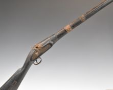 Unnamed eastern 14 bore percussion hammer action musket with patch storage compartment to the stock,