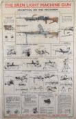 The Bren Light Machine Gun Description, Use and Mechanism colour poster, 101 x 63cm, framed and