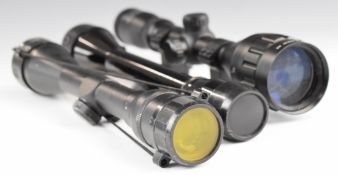 Three Nikko Stirling air rifle scopes Mountmaster 4-12x50 AO, Continental 4x40 and Silver Crown