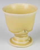 Takeshi Yasuda (b1943) porcelain pedestal dish / chalice with label to foot, height 9.5cm