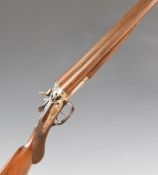 W Coates 12 bore side by side hammer action shotgun with line engraved locks and hammers,