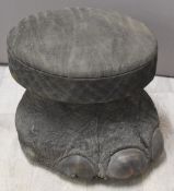 Taxidermy elephant foot stool, diameter 35 x height 28cm