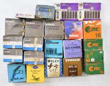 Approximately five-hundred 16 bore shotgun cartridges including Eley Hymax, Gallyons, CRC, Hull