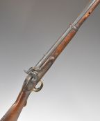 Enfield pattern percussion hammer action saddle carbine rifle with indistinct impressions to the